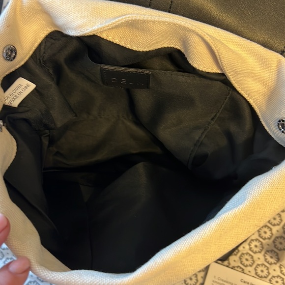 Vegan  canvas DEUX LUX adjustable back pack purse Never used with dust bag - Picture 5 of 7